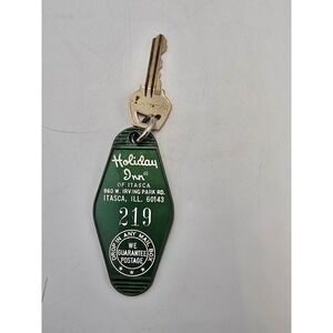 Vintage Holiday Inn Itasca IL Hotel Room Key Fob 219 Chicago West Illinois Retro
